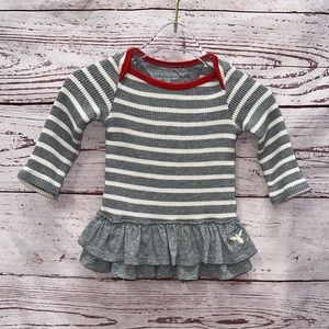 Burt's Bees Striped Grey & White 12 Months
